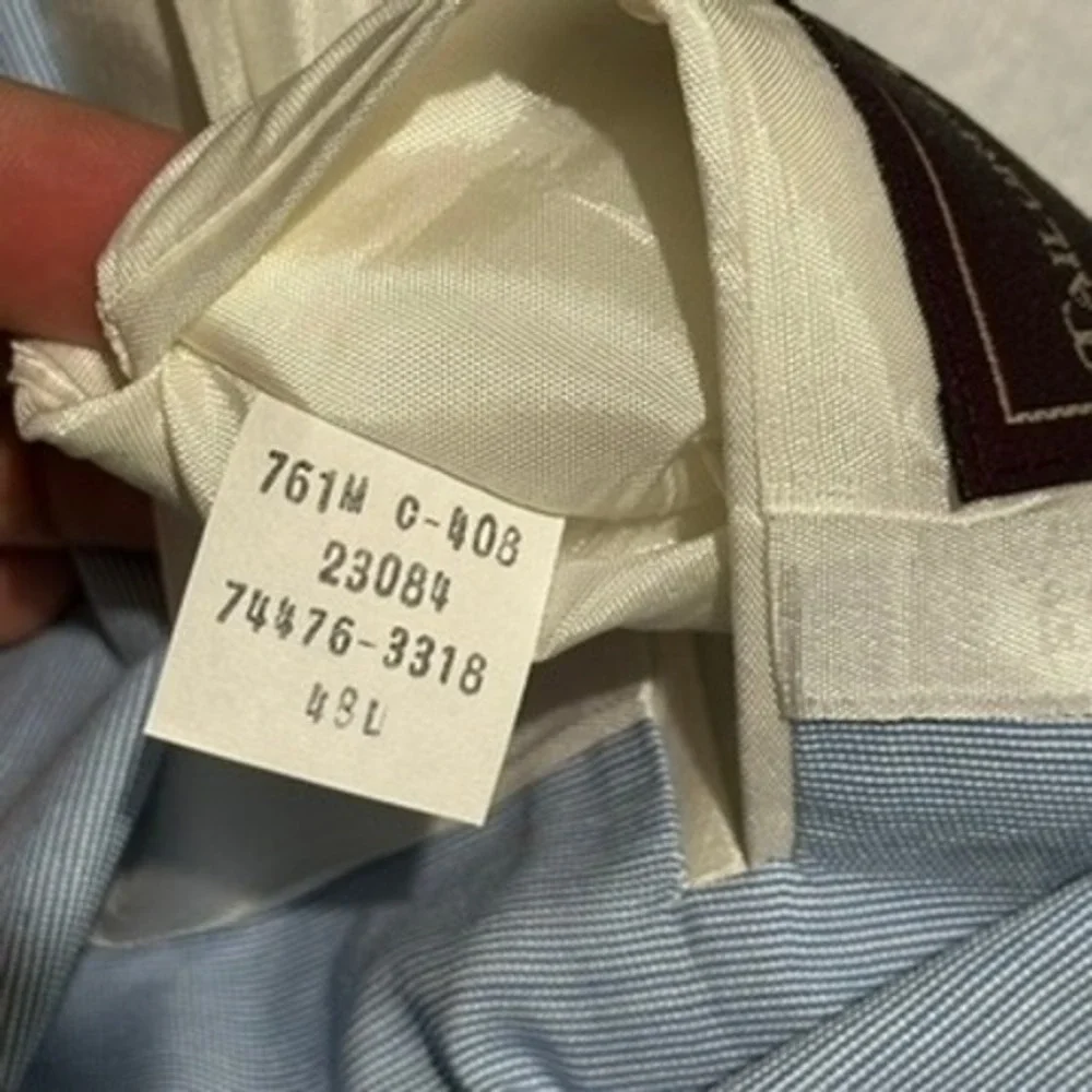 Levi Strauss Tailored Classics Mens 48L Blue White Linen Look Suit & Pants